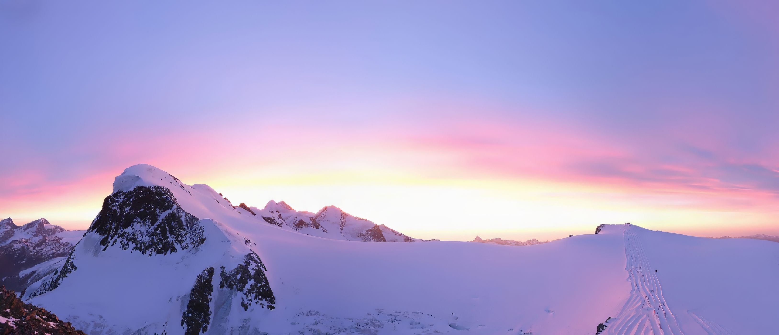 View from Klein Matterhorn towards Breithorn Occidentale, Switzerland