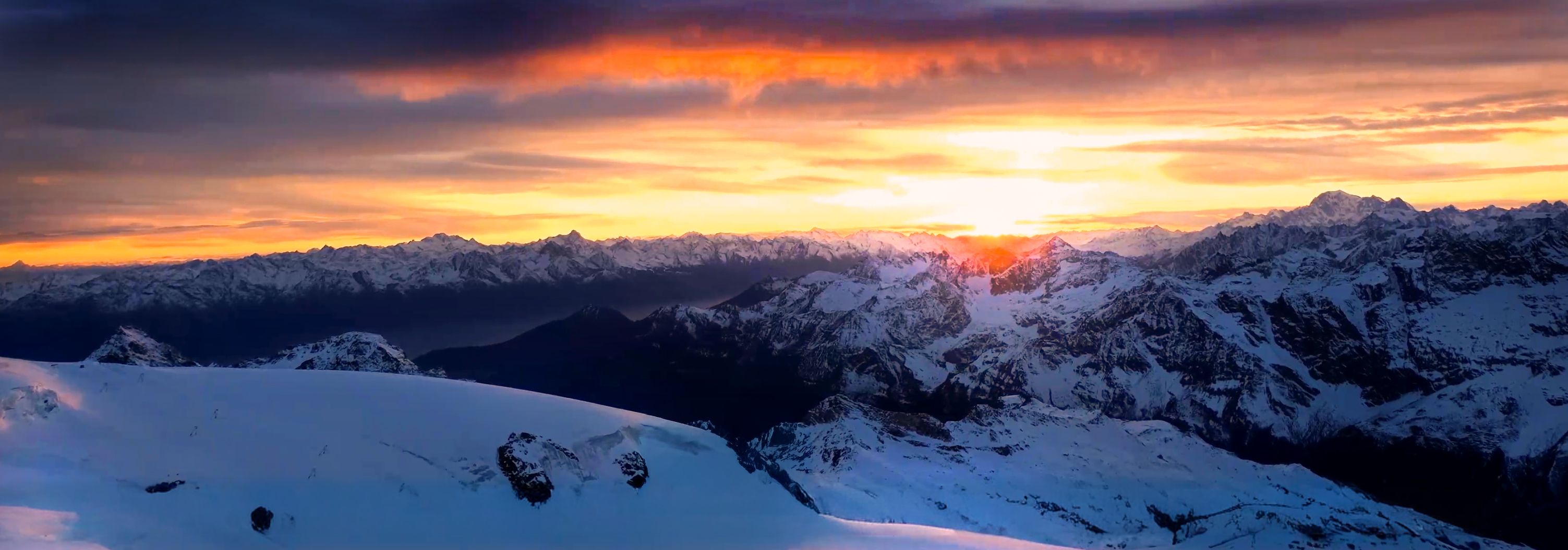 View from Klein Matterhorn towards Breithorn Occidentale, Switzerland