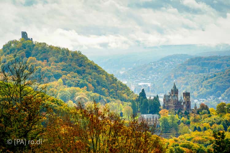 View to Drachenfels from Petersberg