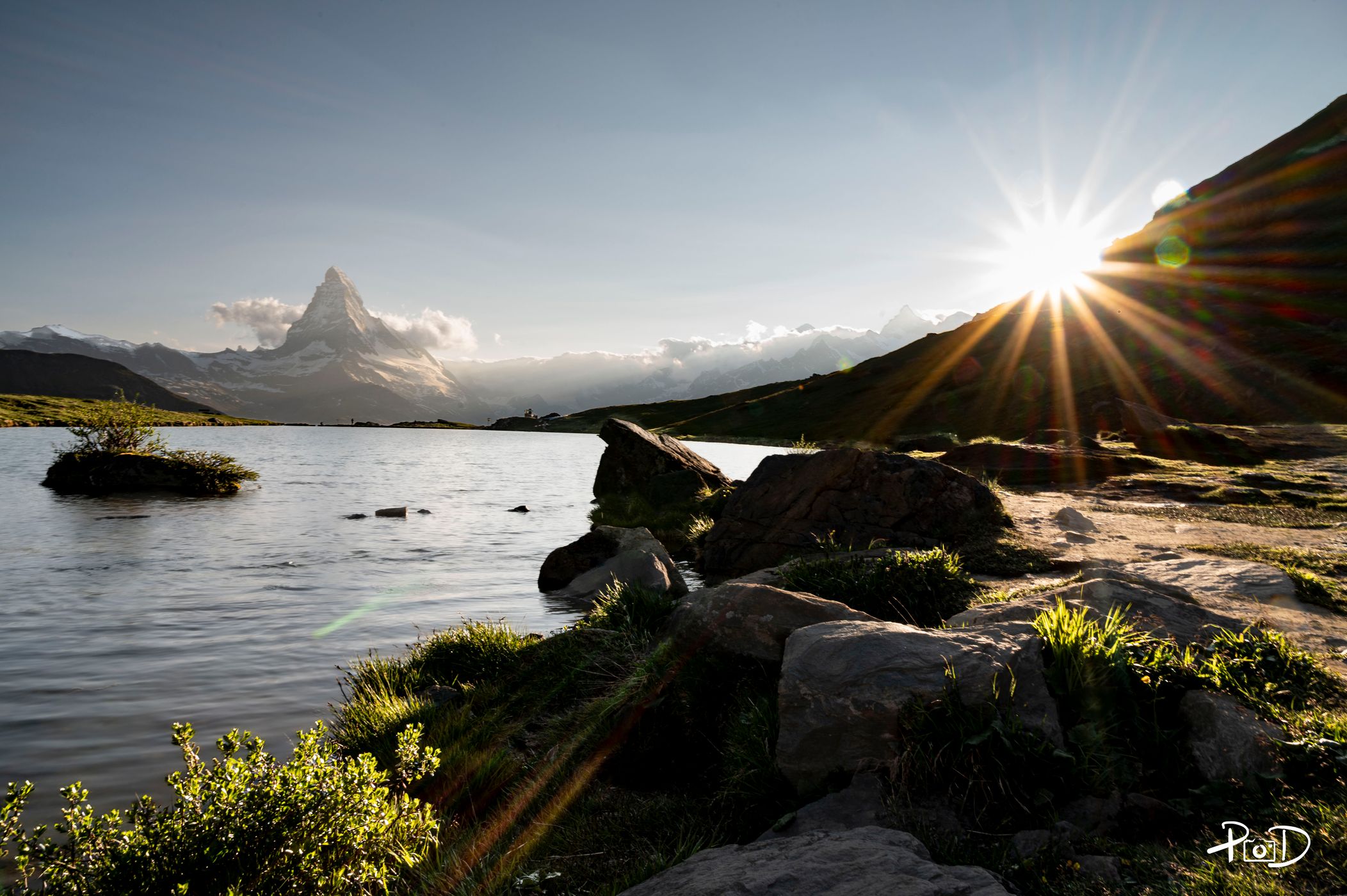 View to Matterhorn from Stelli Lake, Switzerland