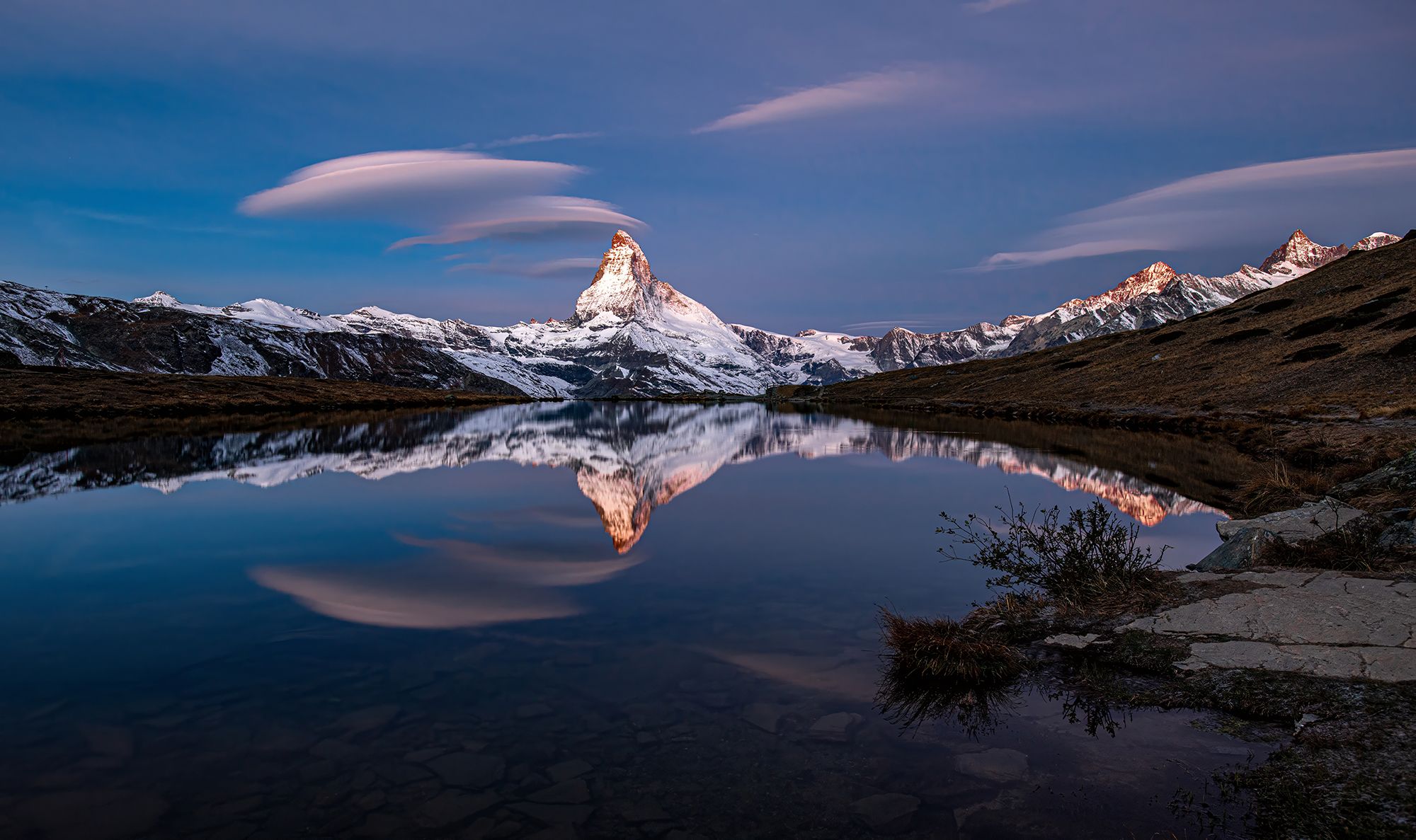 View to Matterhorn from Stelli Lake, Switzerland
