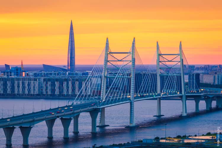 Western High-Speed Diameter road, Saint-Petersburg  (drone)