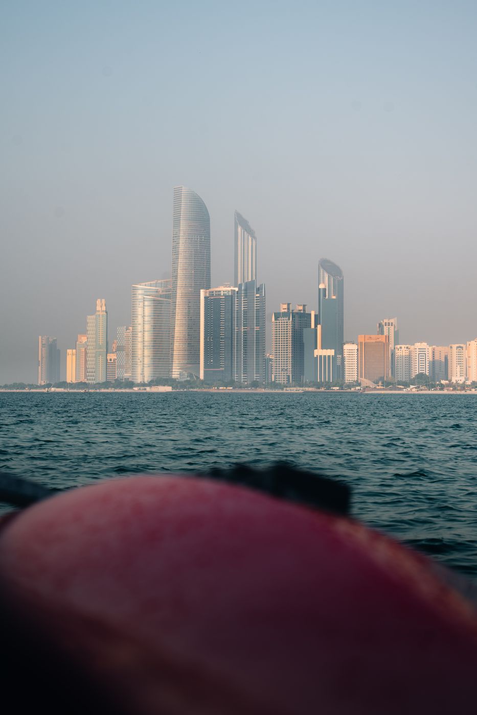 Abu Dhabi Skyline from the water, United Arab Emirates