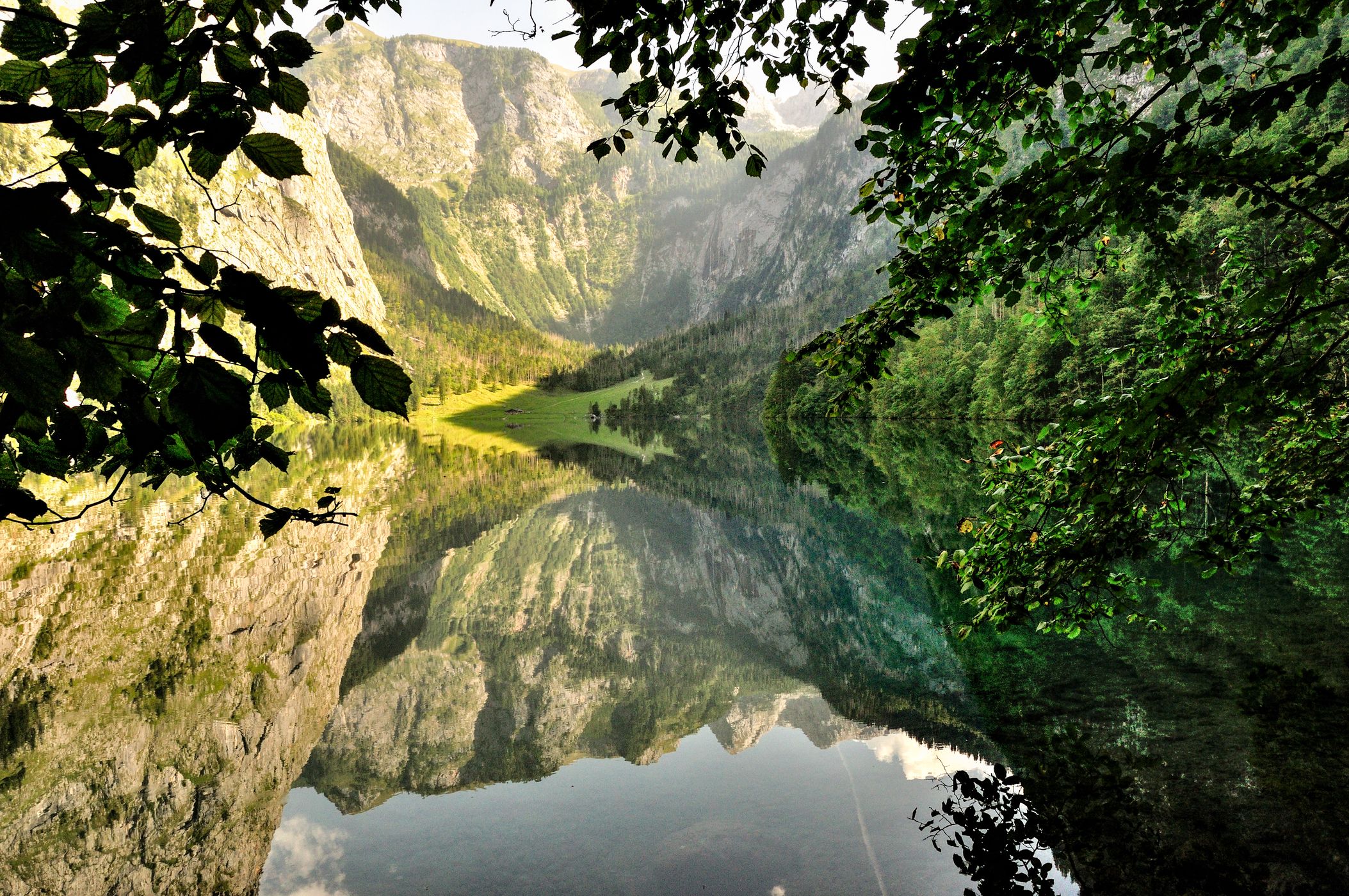 Boathouse at Lake Obersee, Bavaria, Germany
