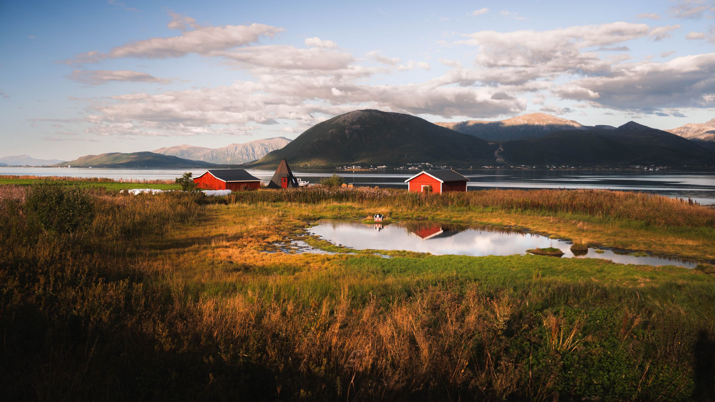 Colorful houses, Anstadsjøen, Norway