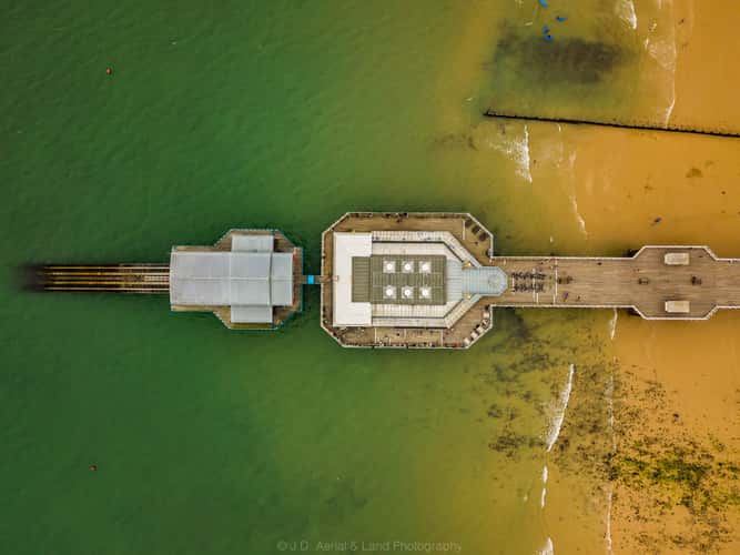 Cromer Pier by air.