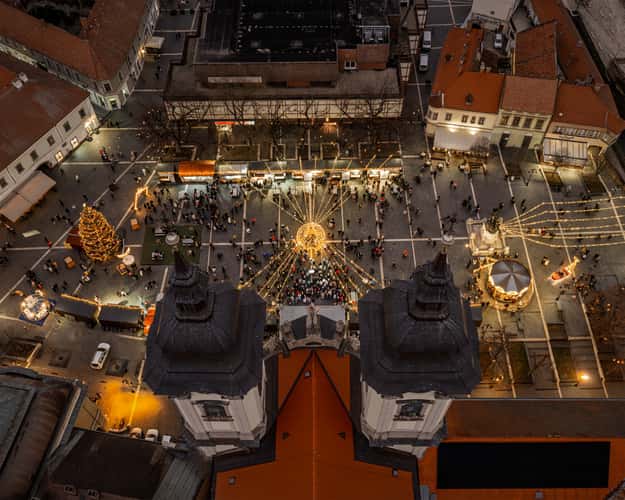 Eger city night cityscape