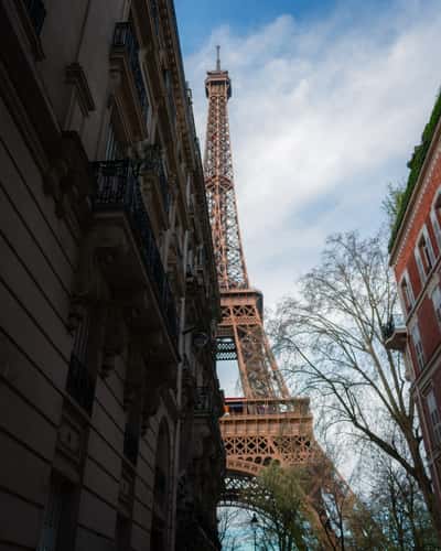 Eiffel Tower from Rue de l'Universite, Paris