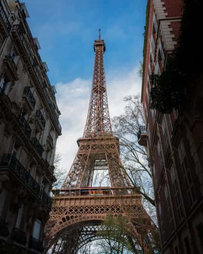 Eiffel Tower from Rue de l'Universite, Paris