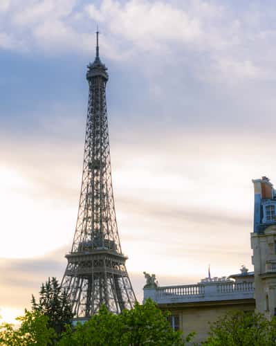 Eiffel Tower view from the street, Paris