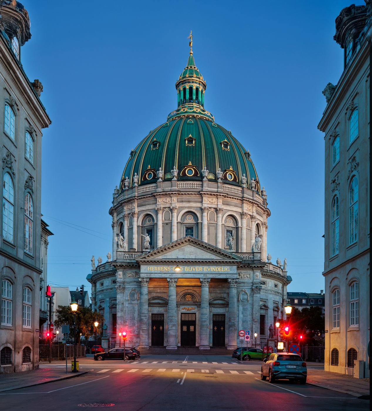 Frederik's Church and the Amalienborg Palace, Copenhagen, Denmark