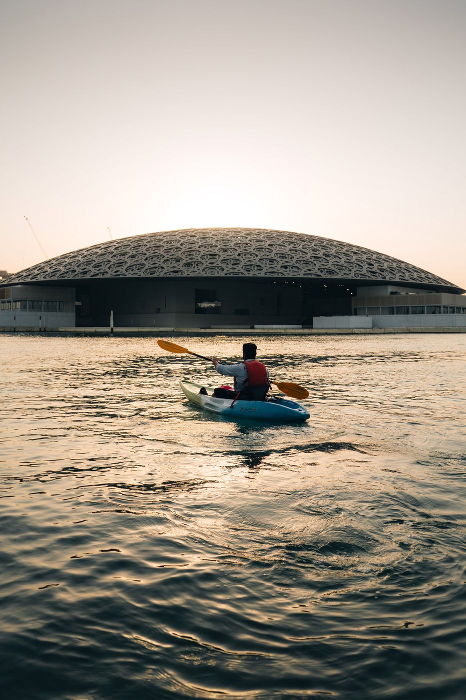 Kayaking at Louvre Abu Dhabi, United Arab Emirates