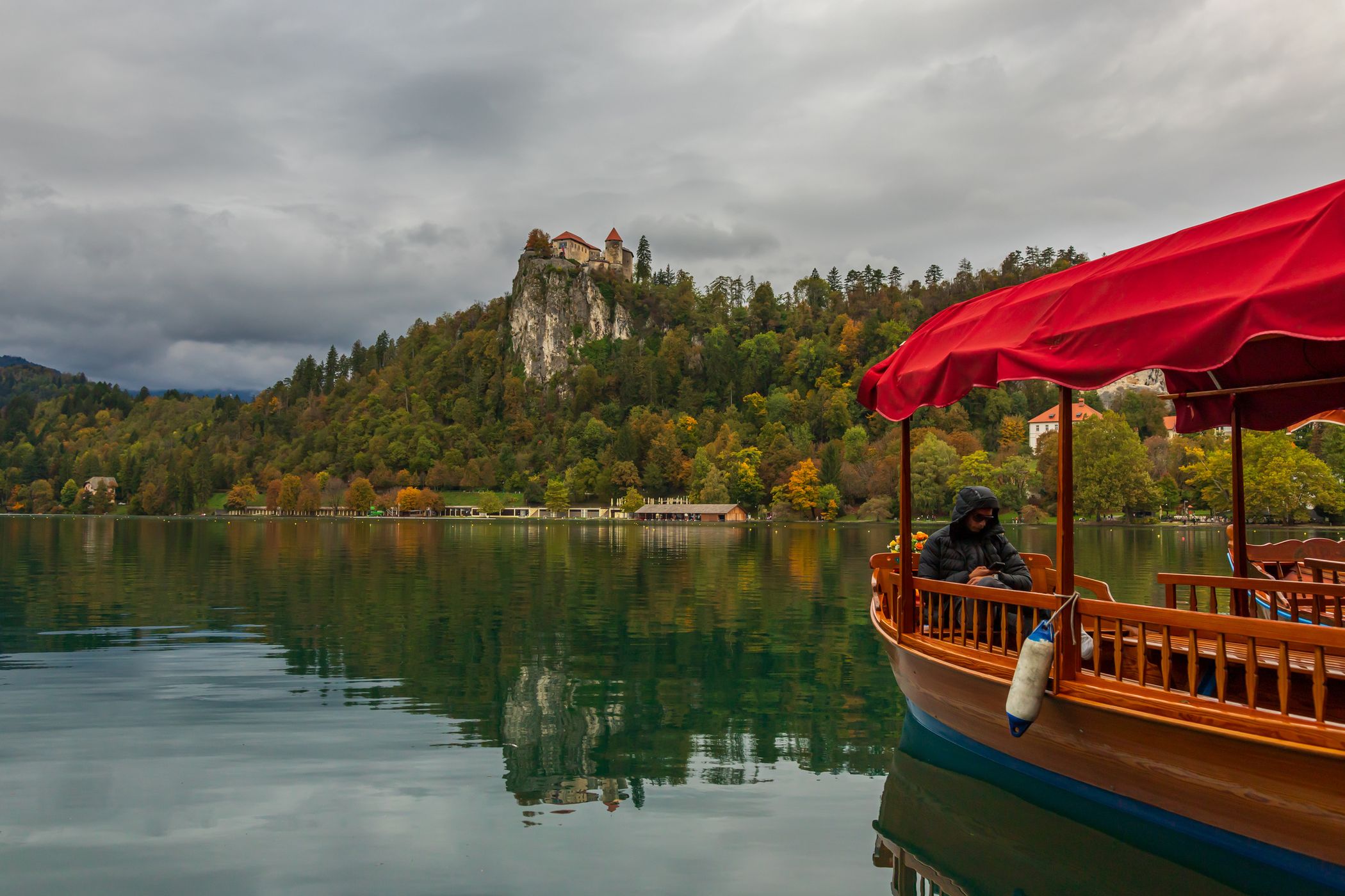 Lake Bled: boats and castle, Slovenia
