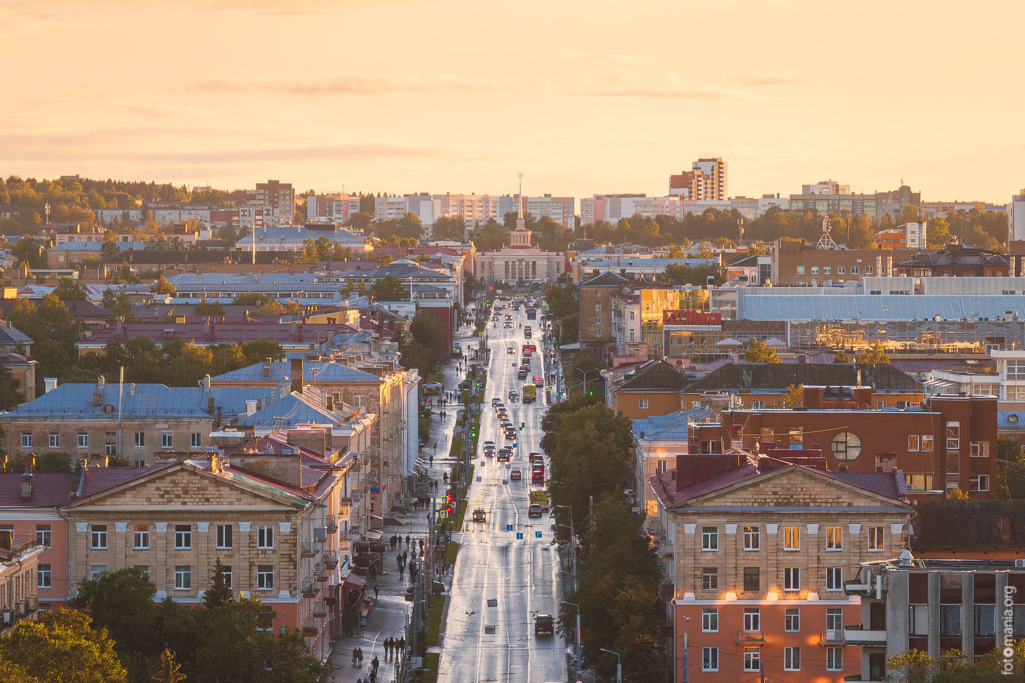 Main street, Petrozavodsk (drone), Russian Federation