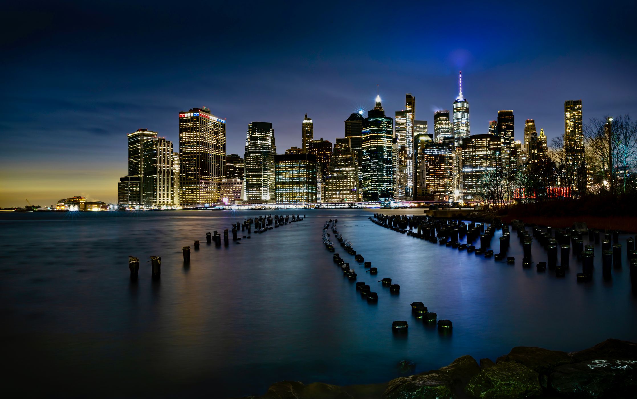 New York City Skyline from Pier 1, Brooklyn, USA