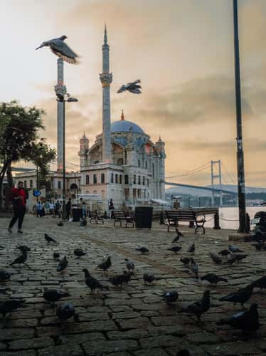 Ortakoy Mosque with Bosphorus Bridge