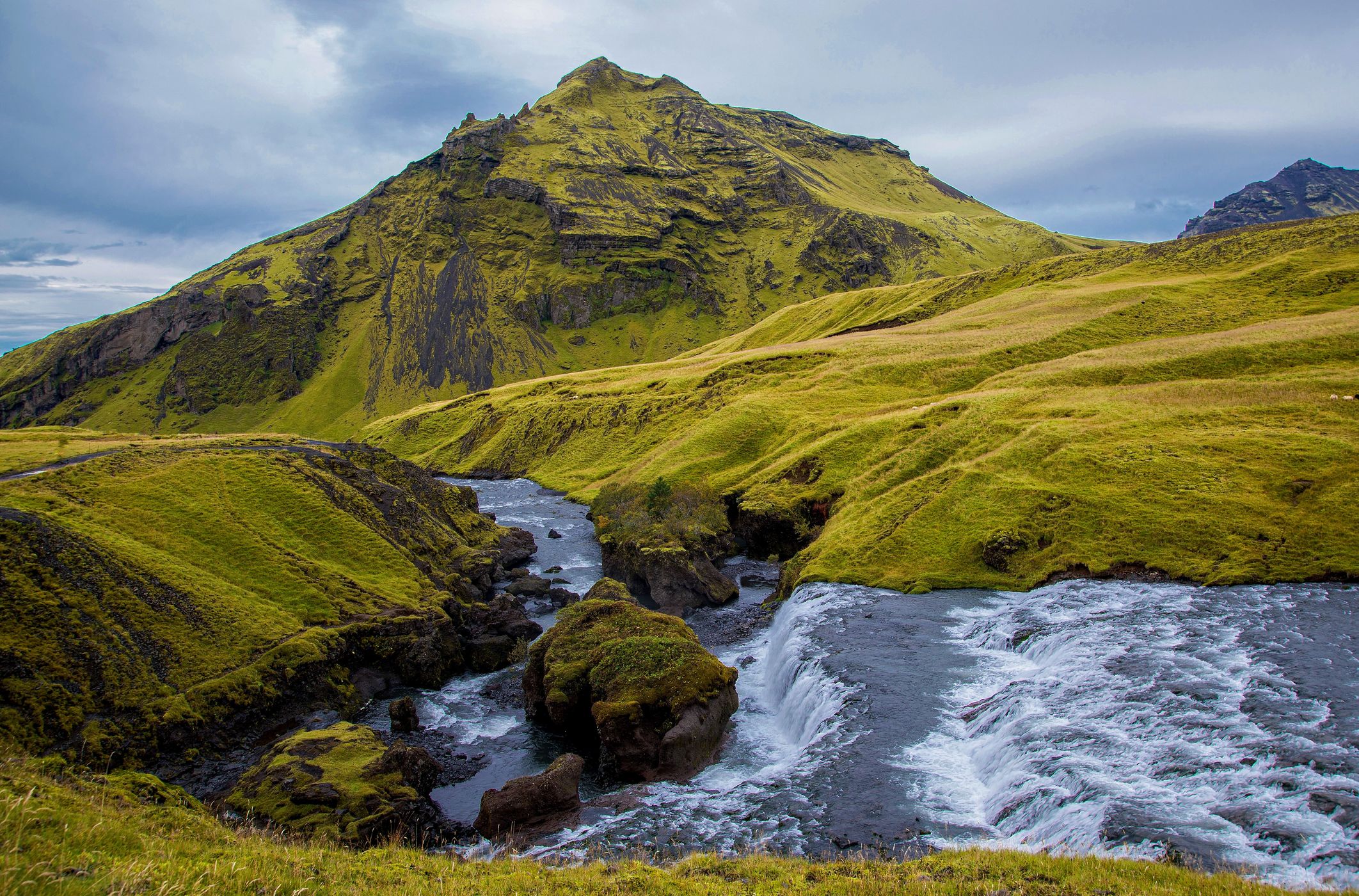 Skógafoss path to Fimmvörðuháls, Iceland