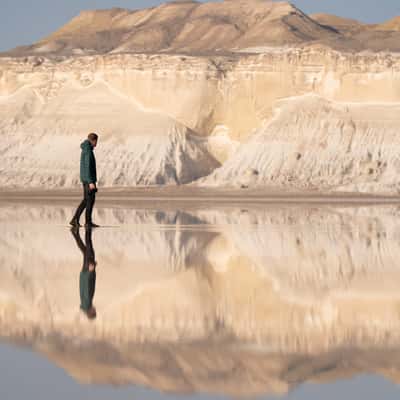 Tuzbair Salt Flats Reflection, Kazakhstan