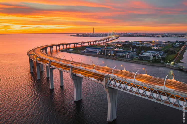 Western High-Speed Diameter road, Saint-Petersburg  (drone)