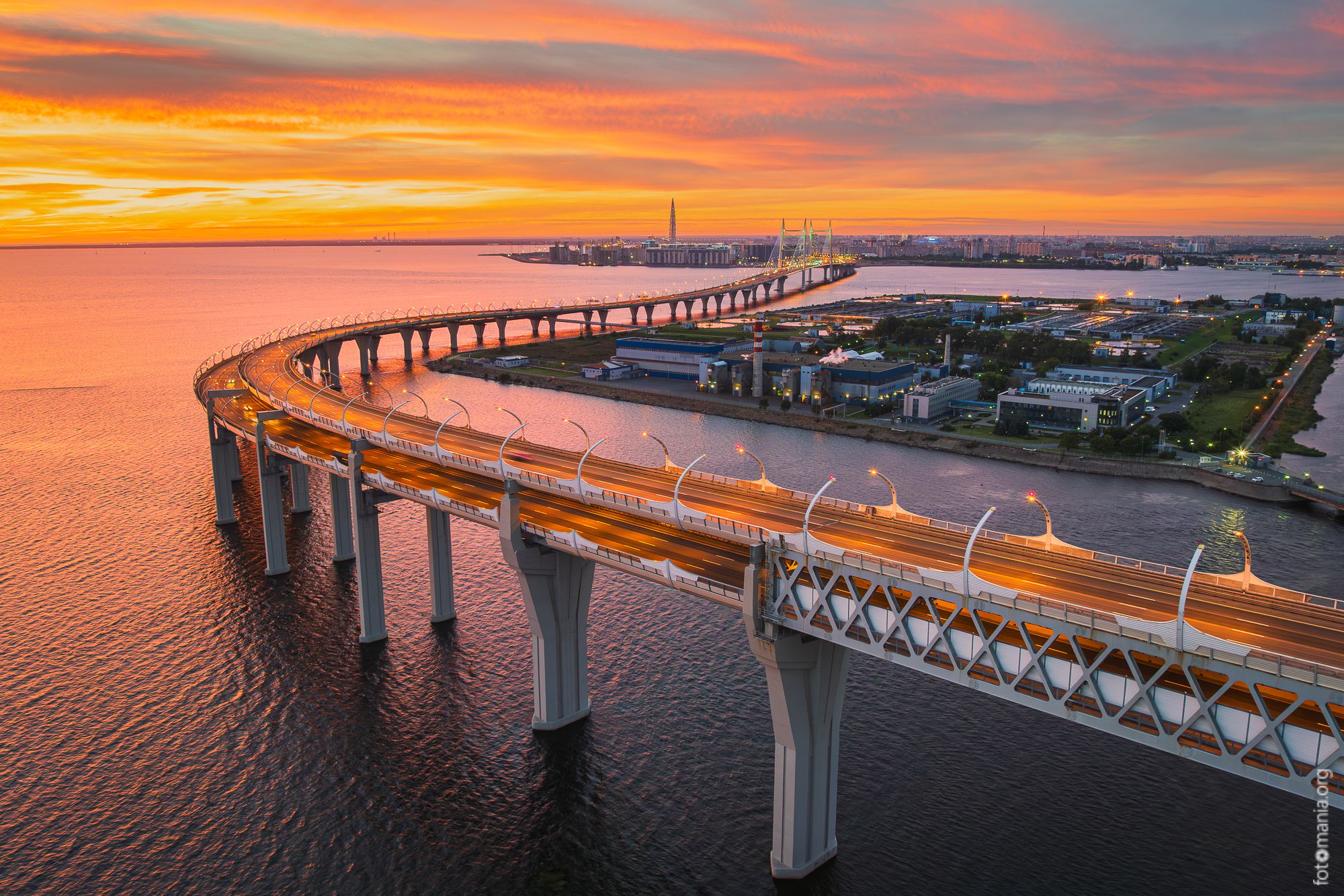 Western High-Speed Diameter road, Saint-Petersburg  (drone), Russian Federation