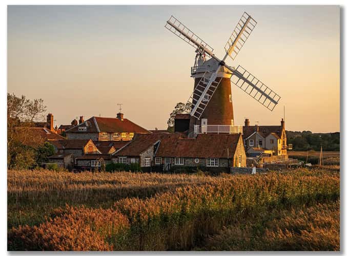 Cley Mill on the Norfolk Coast Path.
