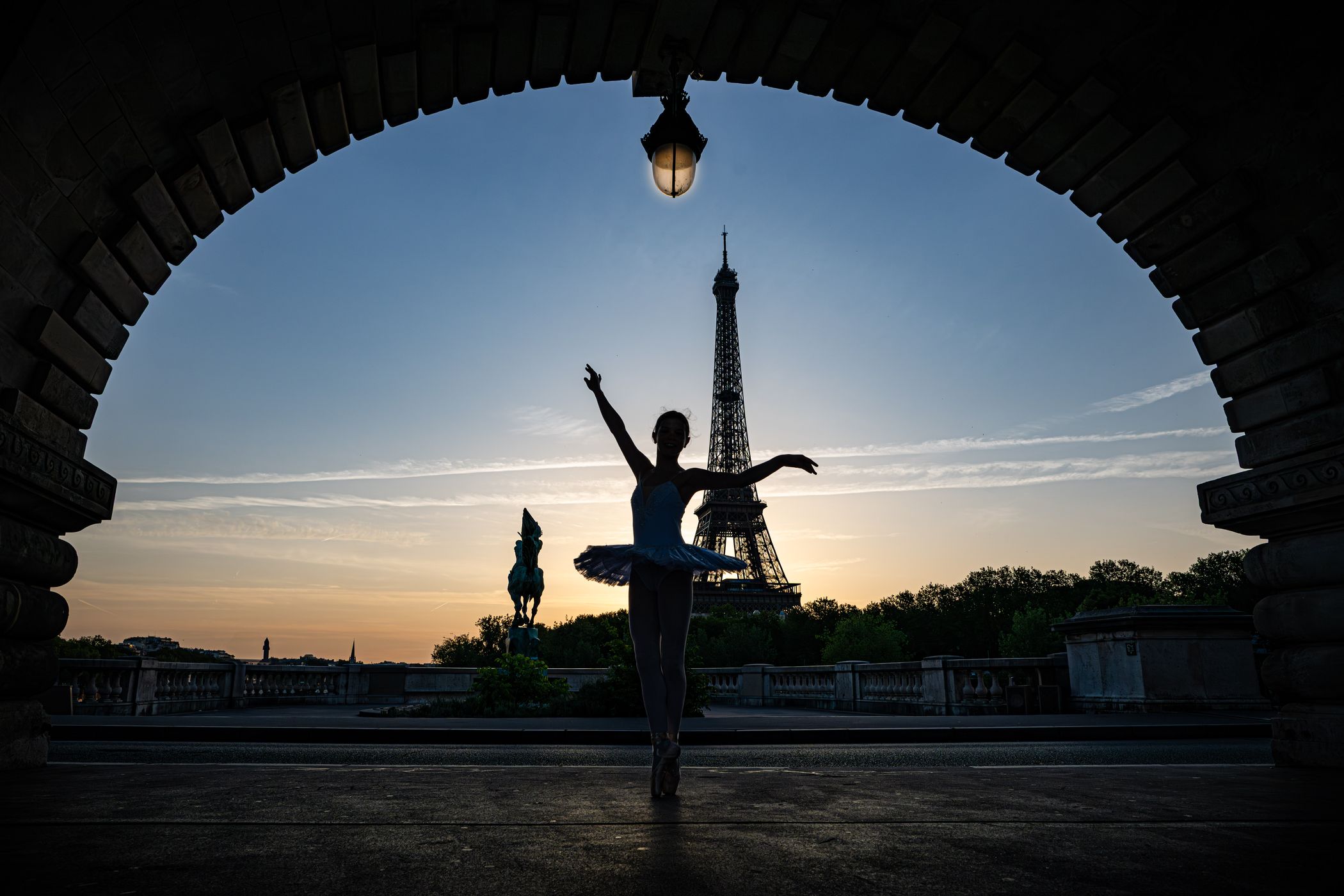Eiffel Tower from Bir Hakeim bridge, Paris, France