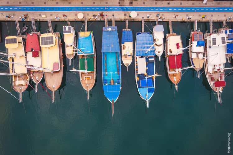 Harbor of Fethiye (drone)
