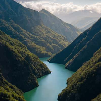 Komani Lake Drone View, Albania