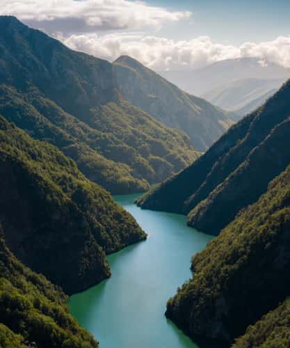 Komani Lake Drone View