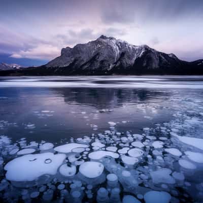 Lake Abraham (bubble lake), Canada