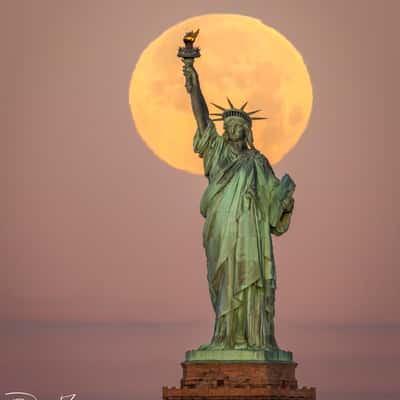 Statue of Liberty from Red Hook, New York, USA