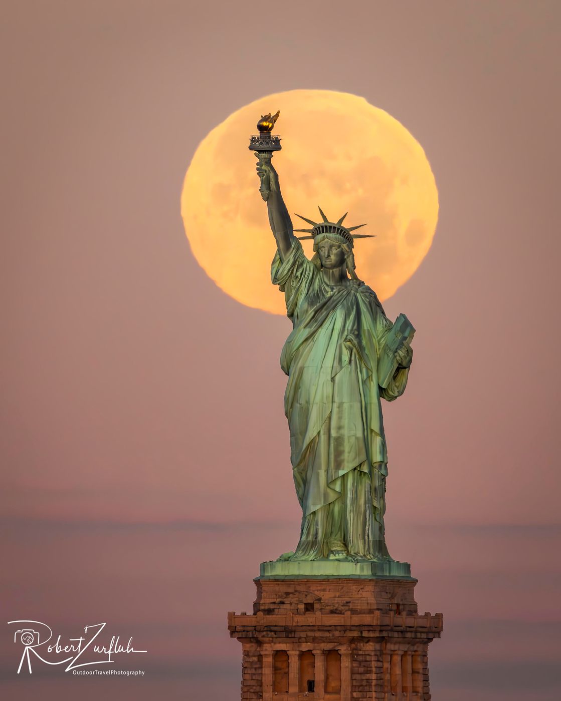 Statue of Liberty from Red Hook, New York, USA