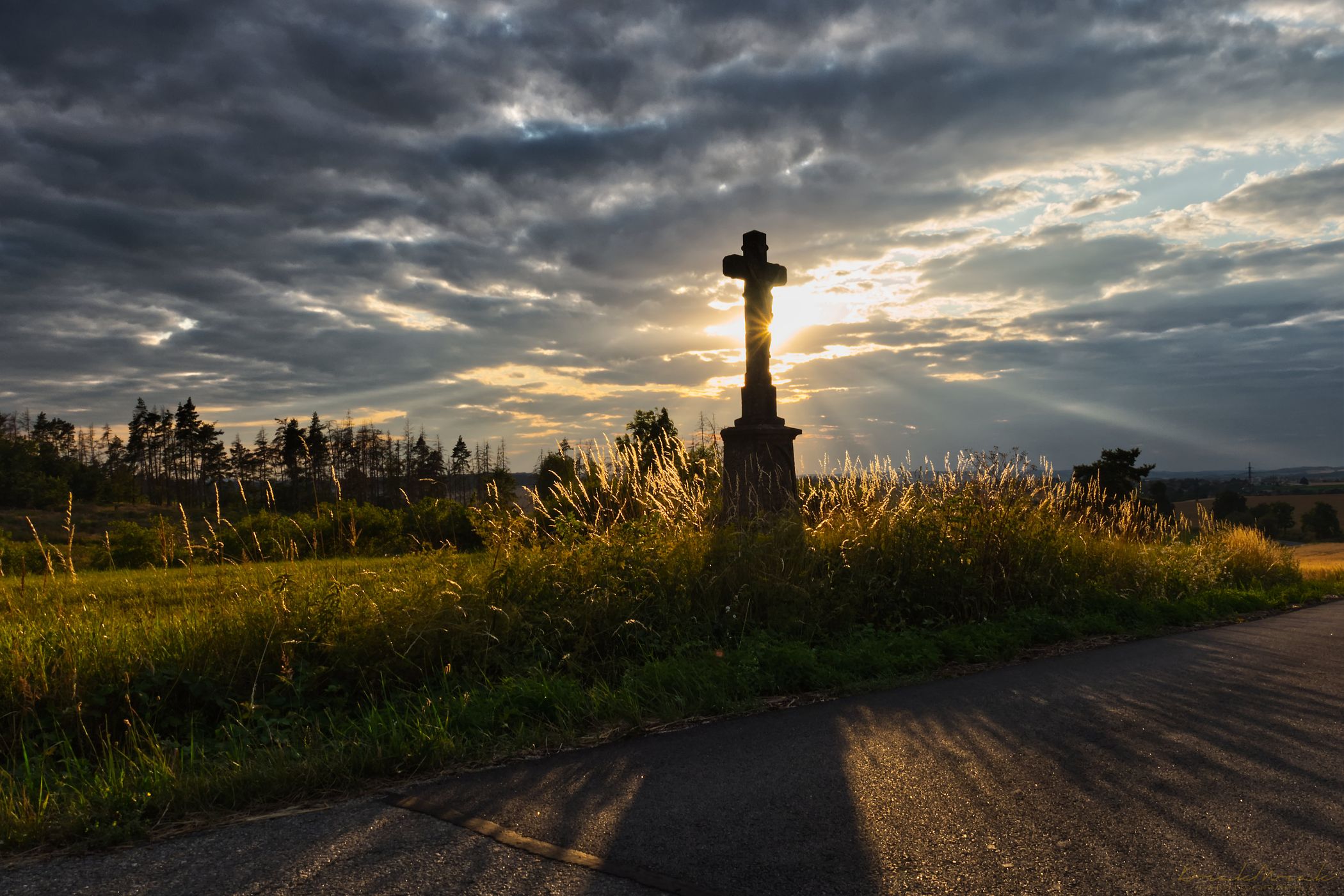 Memorial cross above the town, Czech Republic