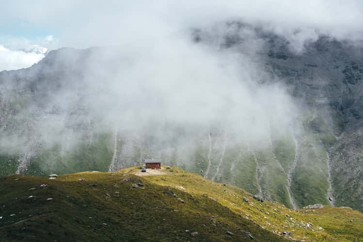 Mountain hut at Col de Meina