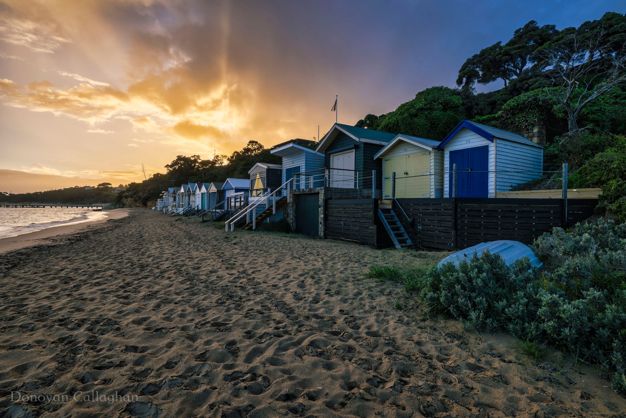 Portsea Pier Bathing Boxes. Portsea, Victoria, Australia