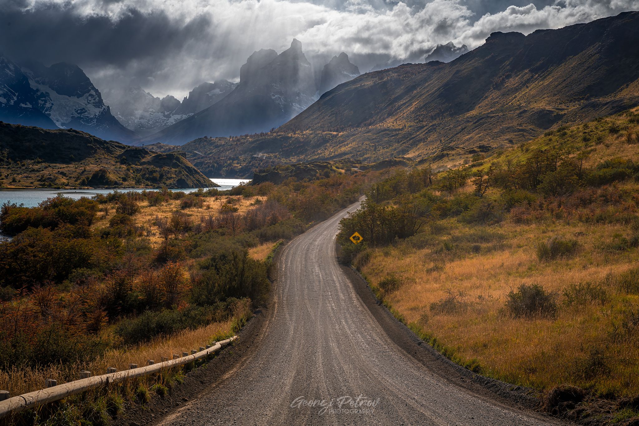 Road Y-150 in Torres del Paine, Chile