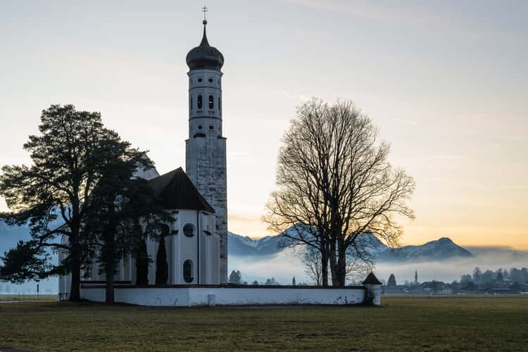 St. Coloman Church with Neuschwanstein, Bavaria