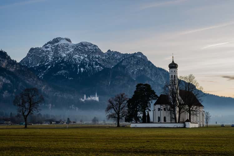 St. Coloman Church with Neuschwanstein, Bavaria