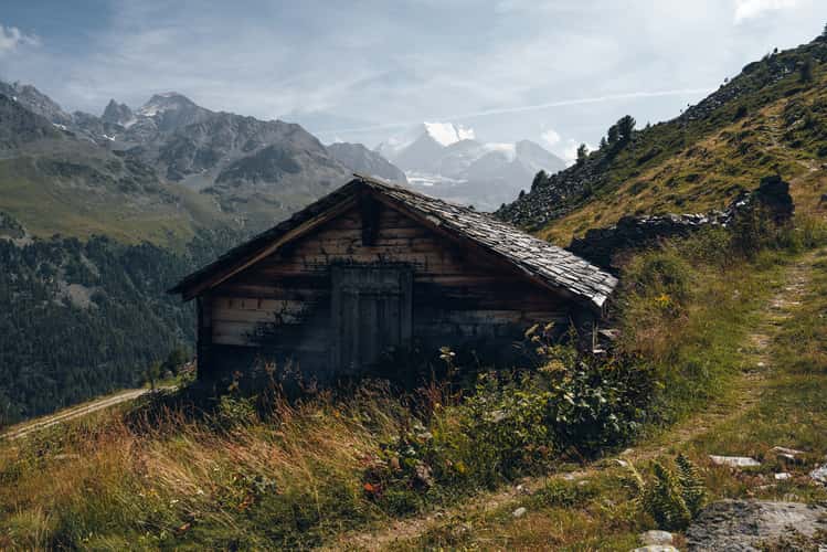 Swiss mountain hut