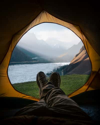 Tent view from Hamdar Meadows