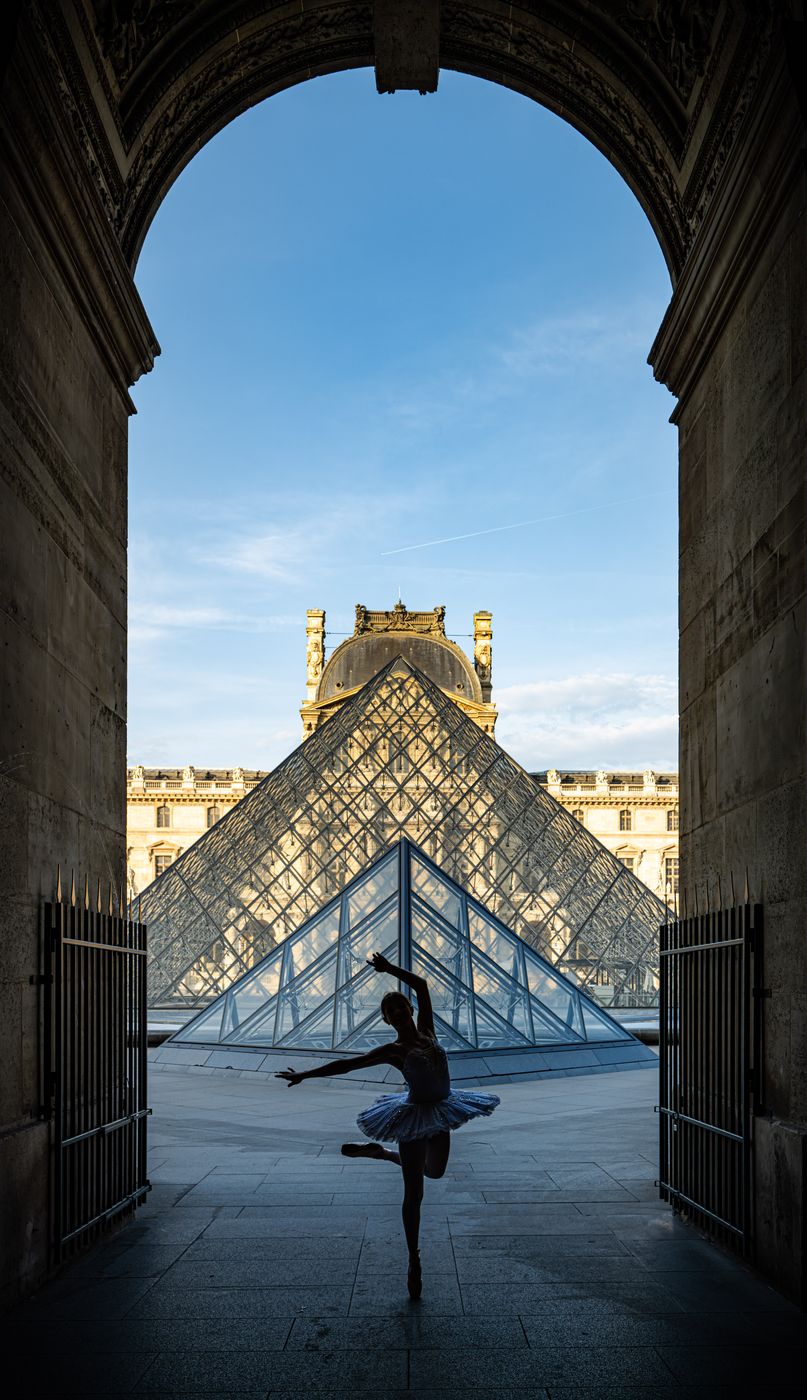 The Louvre through Arch, Paris, France