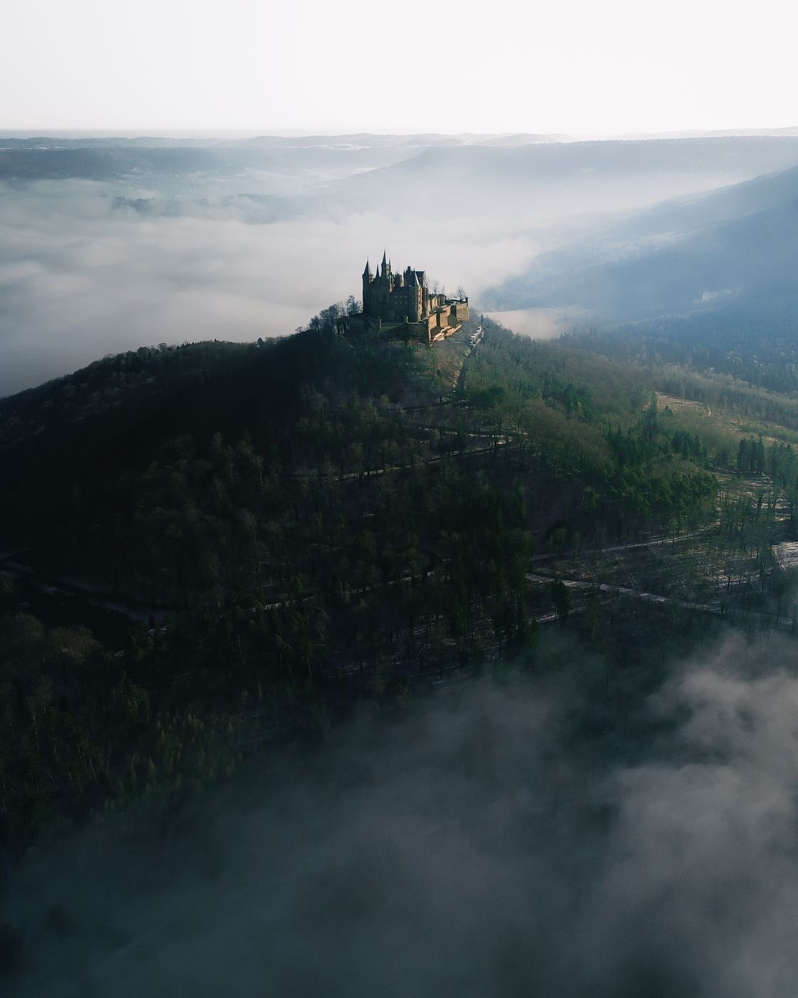 The view on Hohenzollern Castle from Zellerhorn Gipfel, Germany