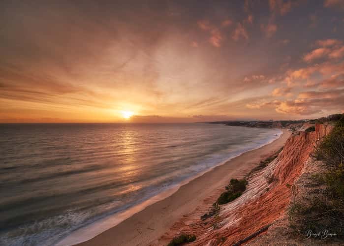 View from the cliffs of Praia da Falesia