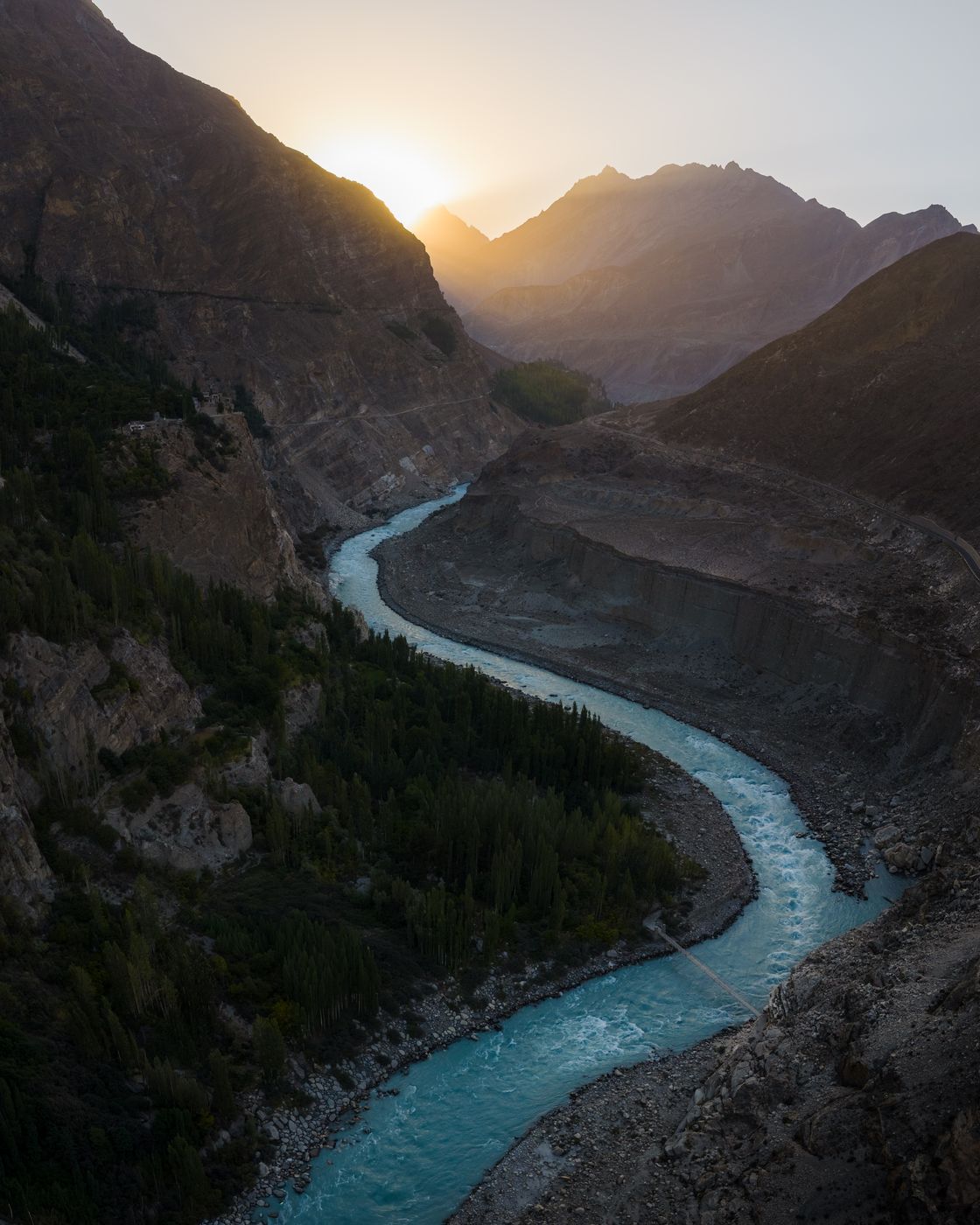 Winding River Hunza Valley, China