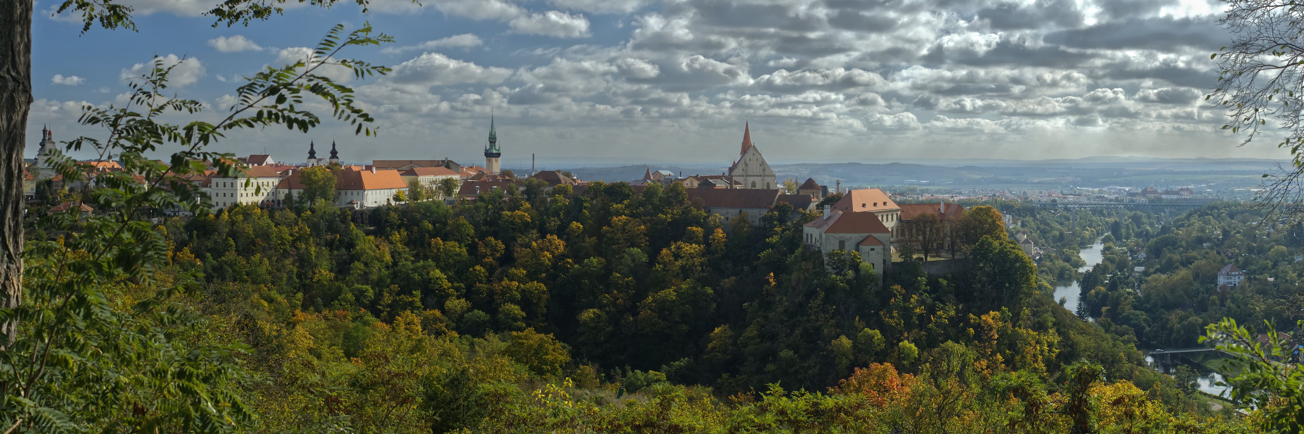 Znojmo castle from 'Hradiště' hill, Czech Republic