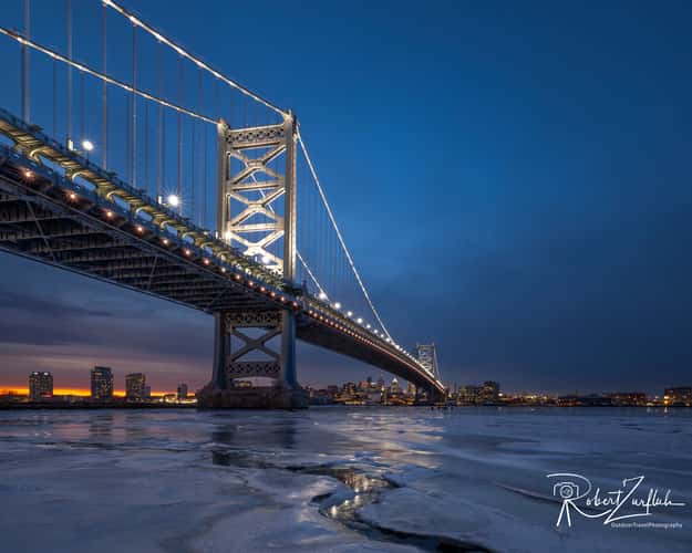 Ben Franklin Bridge from Camden Waterfront (New Jersey)