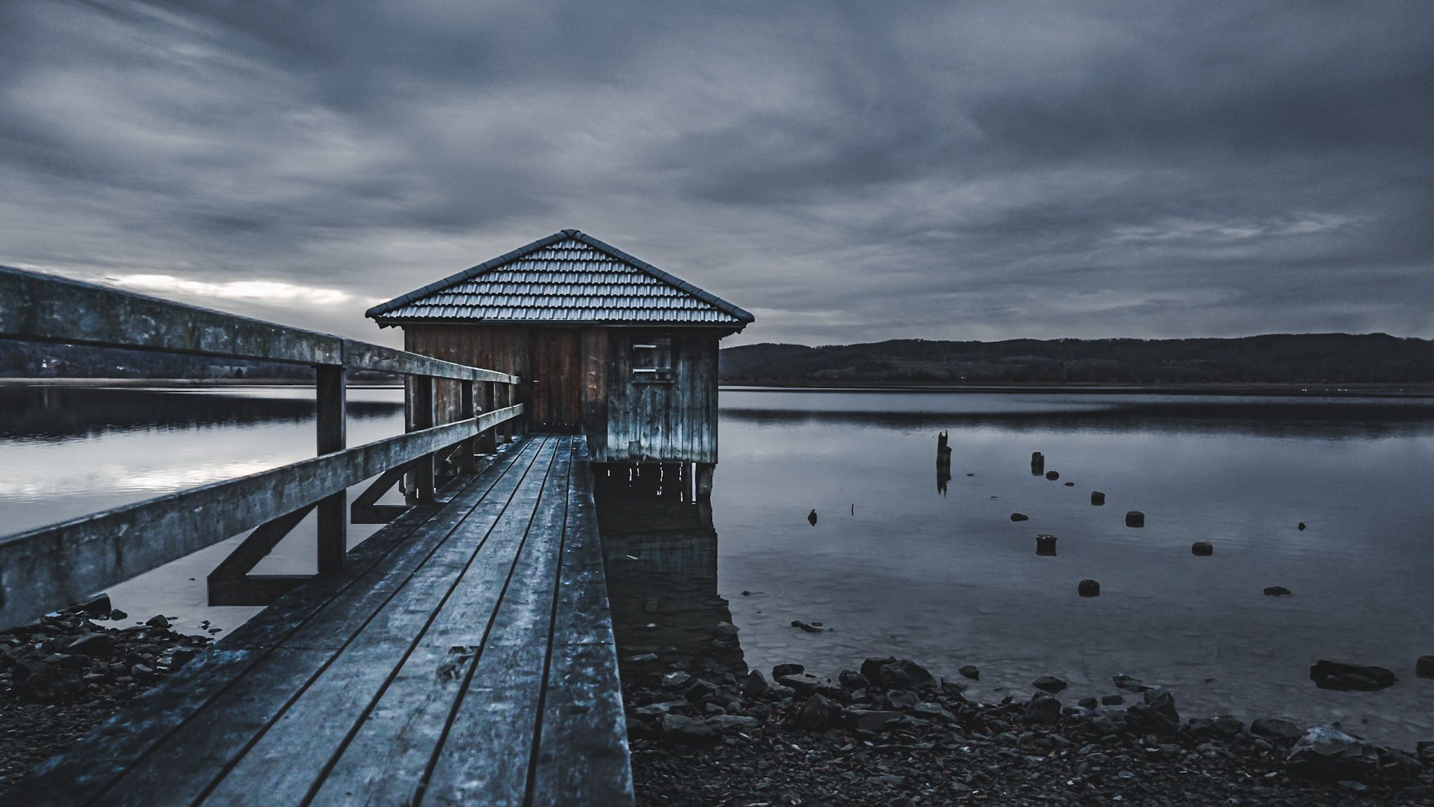 Boathouse at Kochelsee, Germany