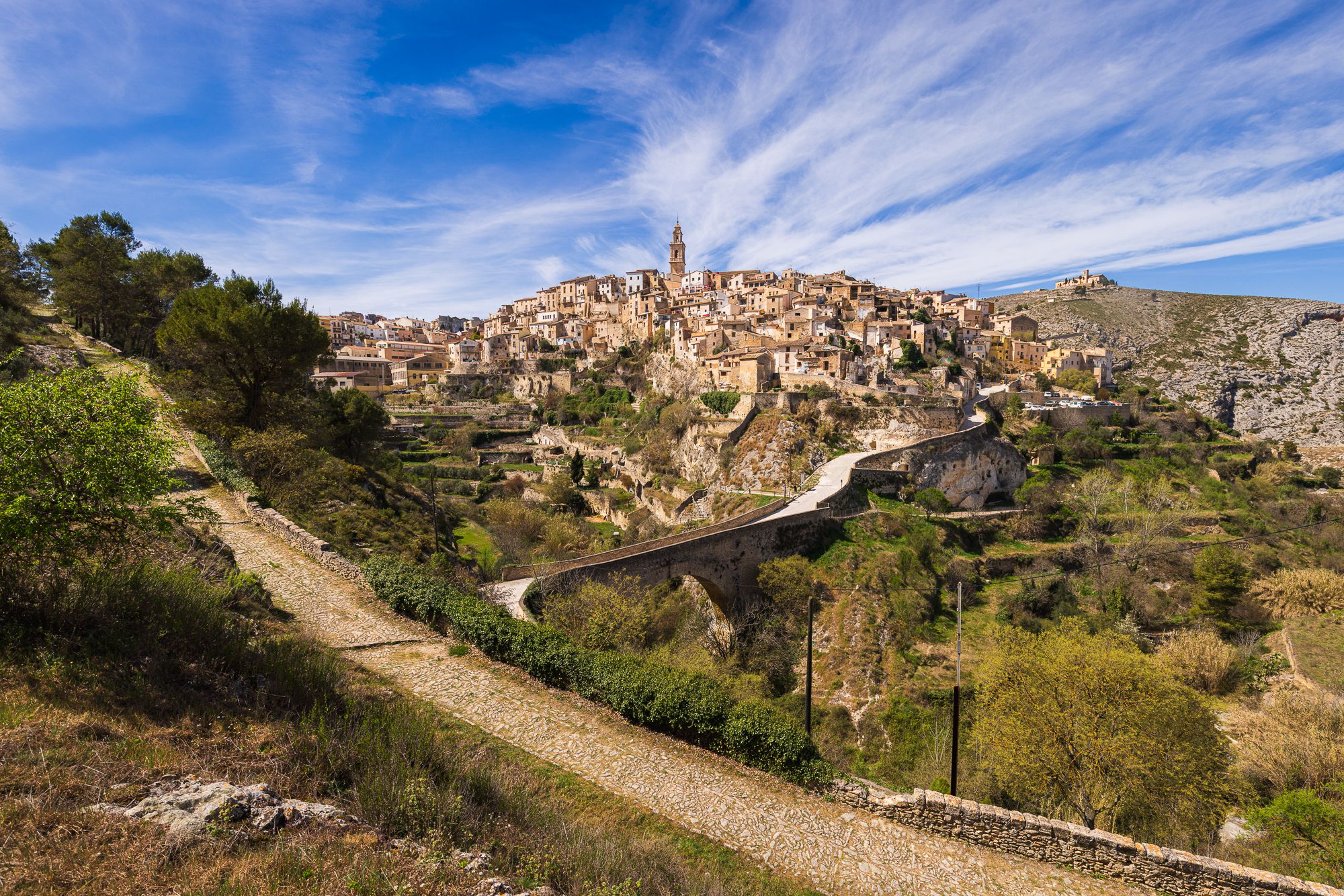 Bocairent town classic view, Spain