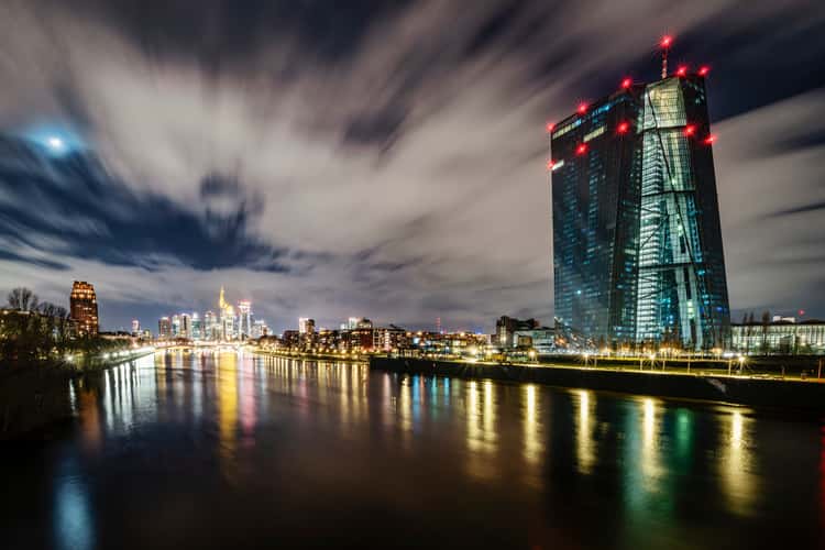 ECB from Deutschherrn Bridge, Frankfurt am Main