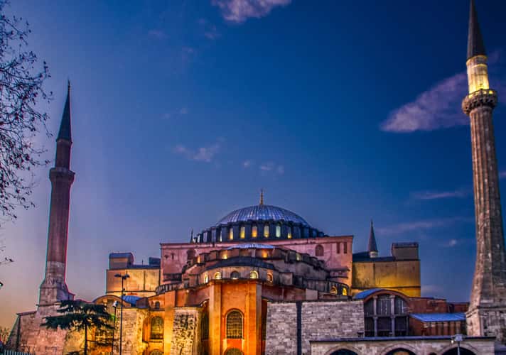 Evening view on Hagia Sophia